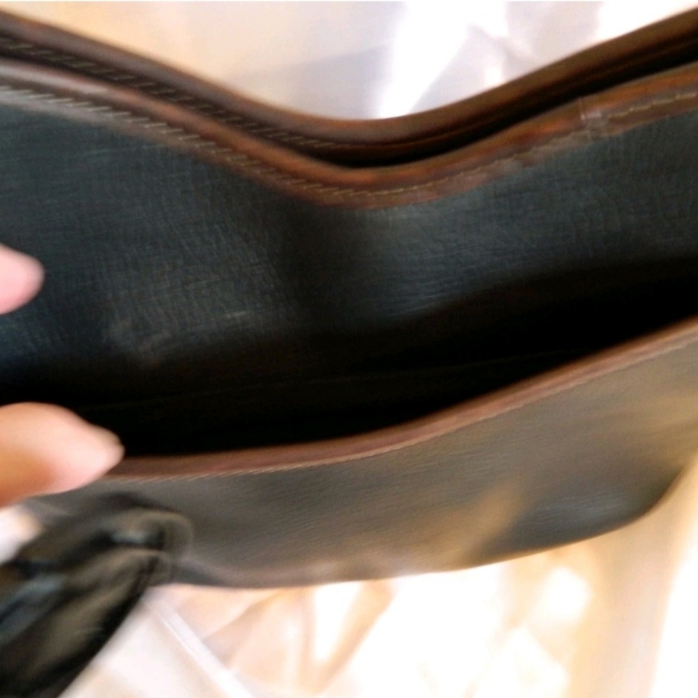 Brighton Black and Brown Leather Shoulder Bag with Silver Charm - Picture 6 of 11